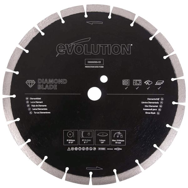 Evolution 12-in Segmented Edge Concrete Diamond Blade with 1-in Arbour