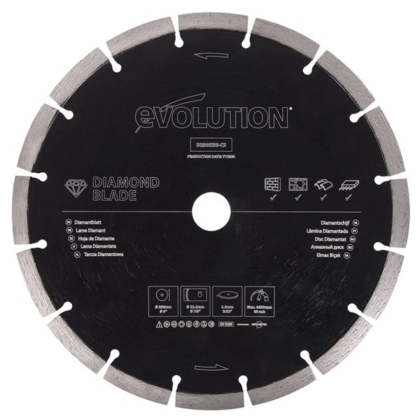 Evolution 9-in Segmented Diamond Blade for Stone and Concrete 7/8-in Arbour