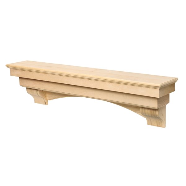 Pearl Mantels 60-in W x 15-in H x 10-in D Unfinished Pine Wood Mantel Shelf