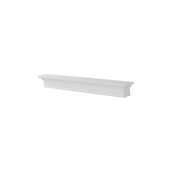 Pearl Mantels 72-in W x 8-in H x 9-in D Crisp White Pine Wood Mantel Shelf