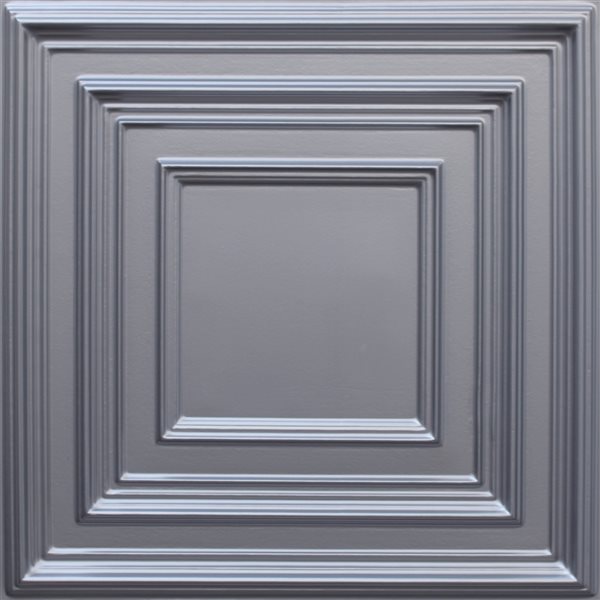Dundee Deco Falkirk Perth 24-in x 24-in Square Metallic Silver Surface-Mount Panel Ceiling Tiles - 25-Pack