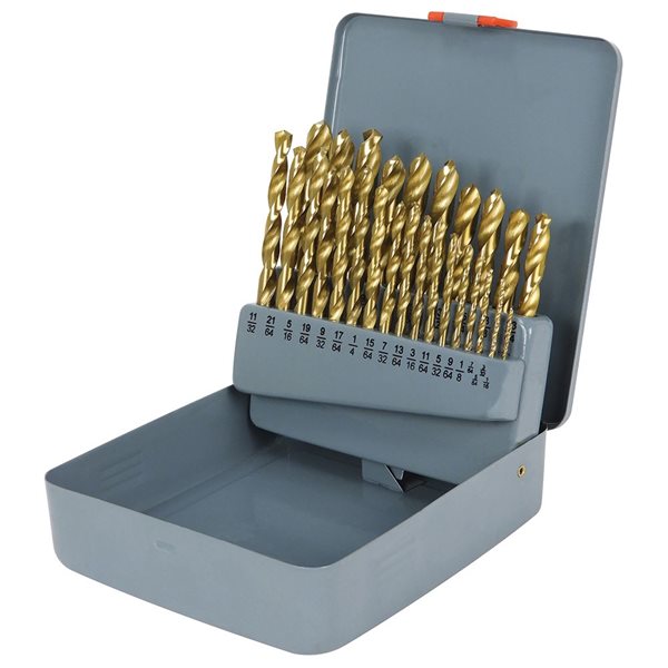 King Canada Titanium Drill Bit Set for Steel and Wood - 29-Piece