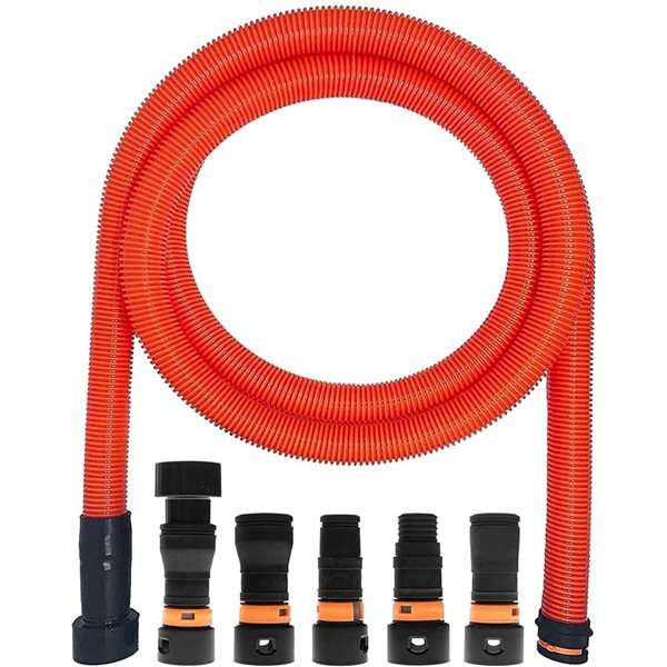 VPC 10-ft Dust Collection Extension Hose for Shop Vacuums - Tool Adapter Set