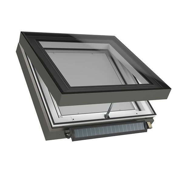 FAKRO Double Glazed Clear 22.5 x 70.5 Curb Mount Solar Venting Laminated Glass Skylight