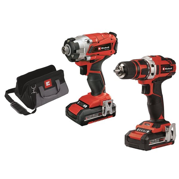 Einhell 18 V 2-Tool Set - Impact Driver and Drill Driver - Accessories Included