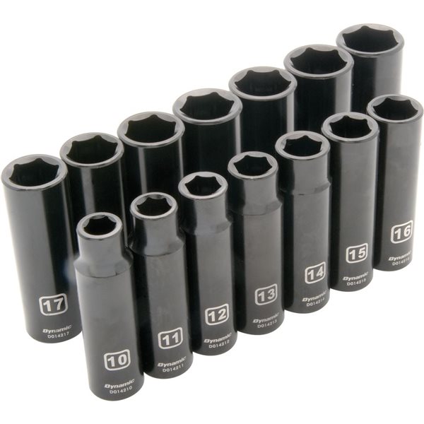 Dynamic Tools 14-piece Metric 1/2-in Drive 6-point Deep Socket Set