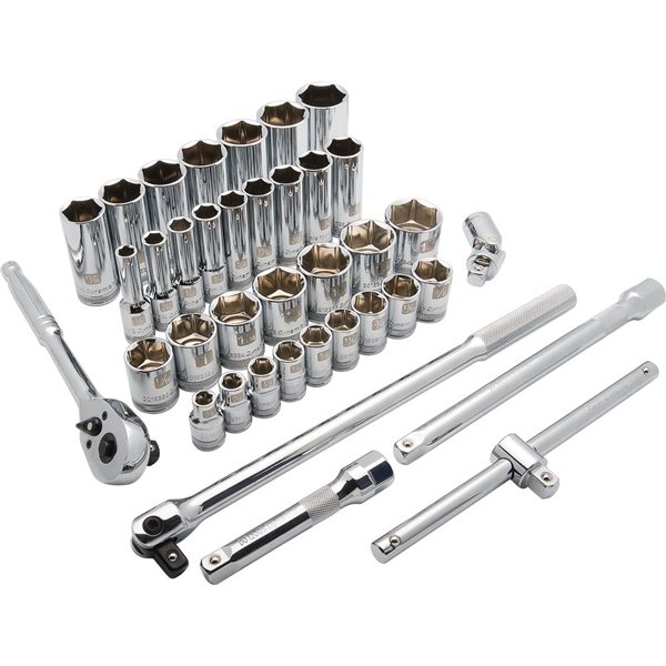 Dynamic Tools 38-piece SAE 1/2-in Drive 6-point Shallow/deep Socket Set