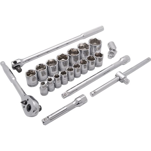 Dynamic Tools 22-piece SAE 1/2-in Drive 6-point Shallow Socket Set