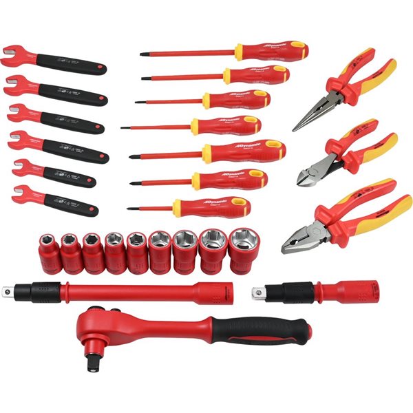 Dynamic Tools 28 Piece Socket and Wrench Set, 1000V Insulated