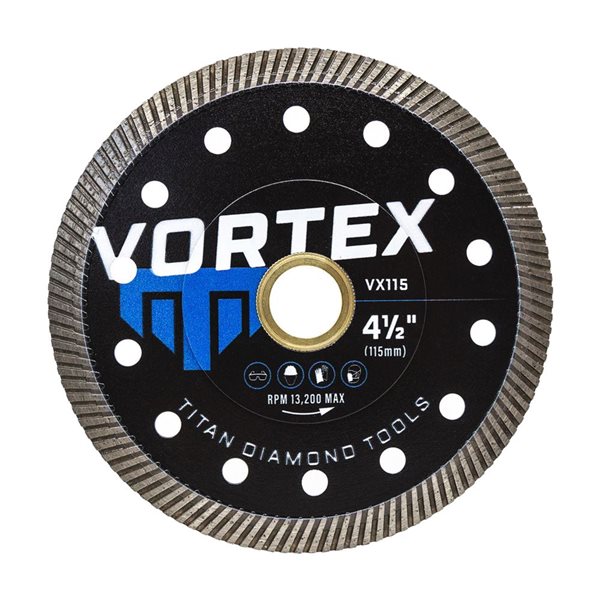 Titan Diamond Tools Vortex Pro Series 4-1/2-in Wet/Dry Cut Segmented Turbo Diamond Saw Blade