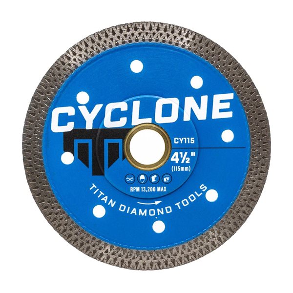 Titan Diamond Tools Cyclone Pro Series 4-1/2-in Wet/Dry Cut Continuous Diamond Saw Blade