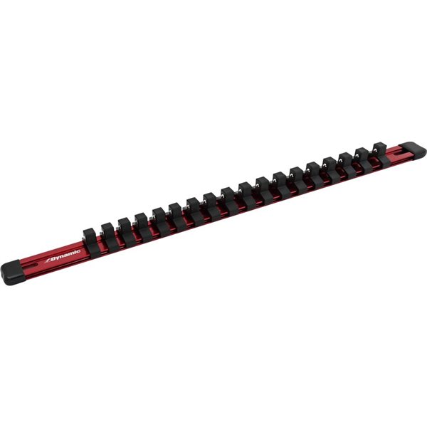 Dynamic Tools 3/8-in Red/Black Drive Aluminum Socket Rail