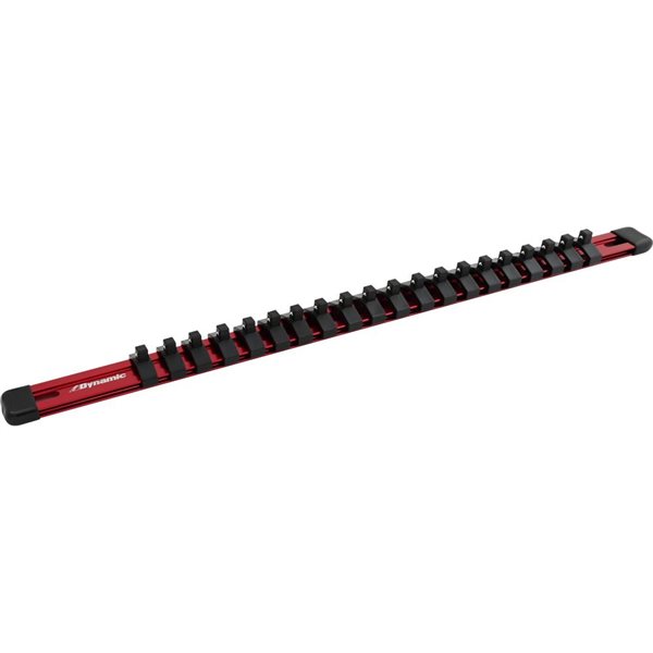 Dynamic Tools 1/4-in Red/Black Drive Aluminum Socket Rail