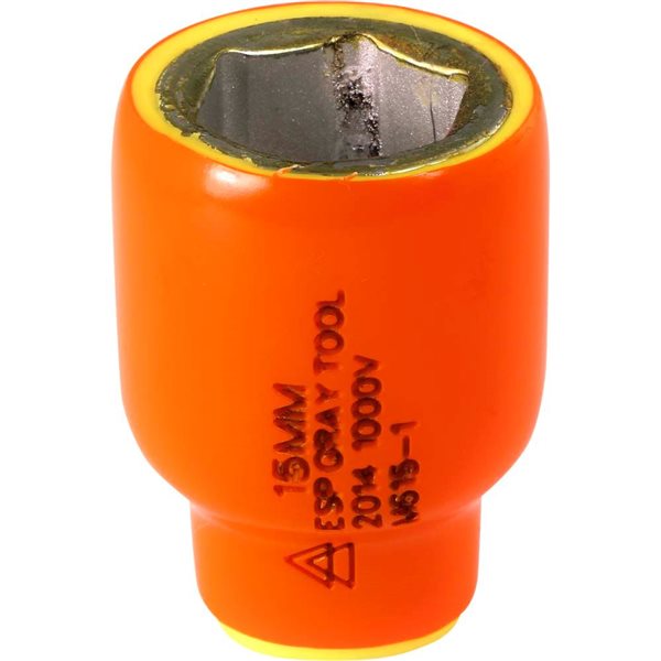Gray Tools Metric 1/4-in Drive 6-point 15 mm Shallow Socket