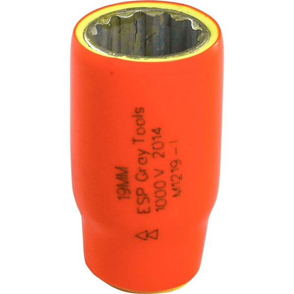 Gray Tools Metric 1/2-in Drive 12-point 19 mm Shallow Socket