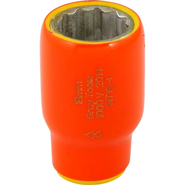 Gray Tools Metric 3/8-in Drive 12-point 18 mm Shallow Socket