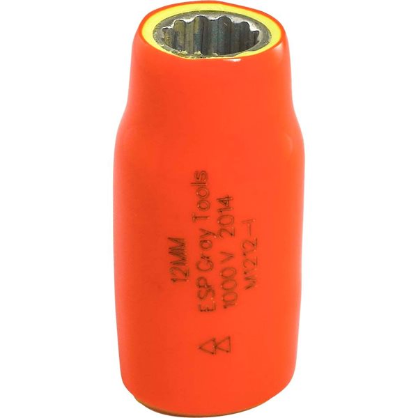 Gray Tools Metric 1/2-in Drive 12-point 12 mm Shallow Socket