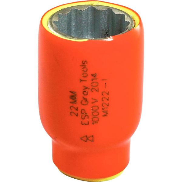 Gray Tools Metric 1/2-in Drive 12-point 22 mm Shallow Socket