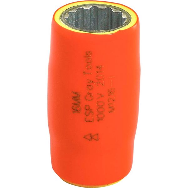 Gray Tools Metric 1/2-in Drive 12-point 16 mm Shallow Socket