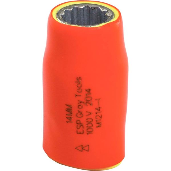 Gray Tools Metric 1/2-in Drive 12-point 14 mm Shallow Socket