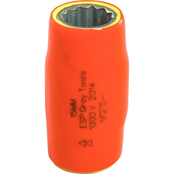Gray Tools Metric 1/2-in Drive 12-point 15 mm Shallow Socket