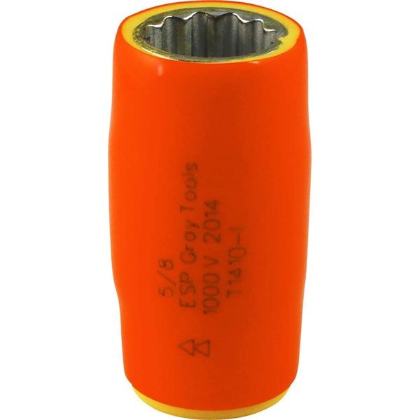 Gray Tools Socket 5/8-in x 1/2-in Drive, Standard Length Socket, 1000V Insulated