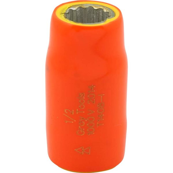 Gray Tools Socket 1/2-in x 1/2-in Drive, Standard Length Socket, 1000V Insulated