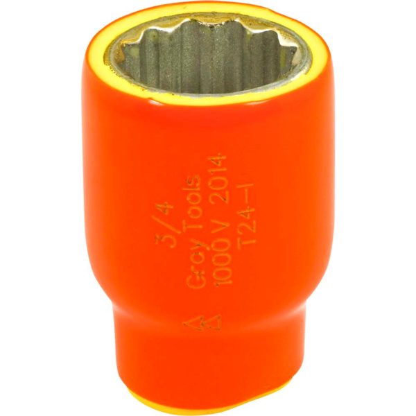 Gray Tools 3/4-in x 3/8-in Drive Insulated Standard Length Socket