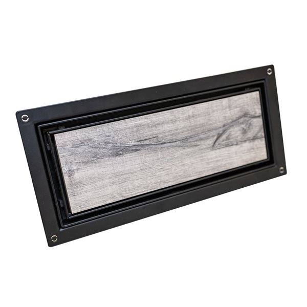 AlinO 4 x 10-in Height Adjustable Black Undermount Floor Insert Metal Floor Vent