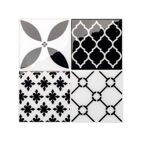Smart Tiles Vintage Bilbao 9-in x 9-in Multicolor 3D Peel and Stick Self-Adhesive Wall Tiles - 4-Pack