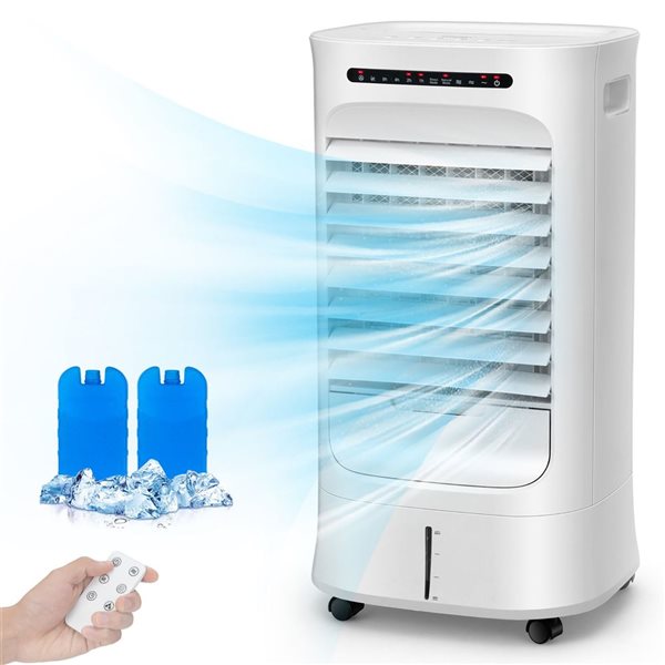 Costway 4-in-1 Portable Evaporative Air Cooler Humidifier with Timer, 3 Modes and 3 Speeds
