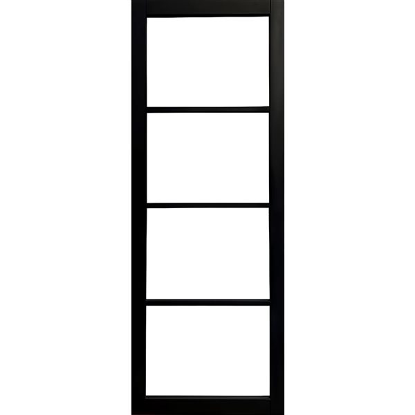 Garson SOHO 28-in x 80-in x 1 3/8-in Black Primed Glazed Clear Glass w Lock&Handle Set