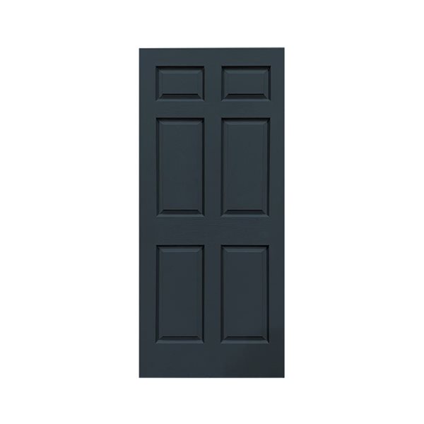 CALHOME 36 x 80-in Charcoal Grey Painted Finished Composite MDF 6 Panel Interior Door Slab for Pocket Door