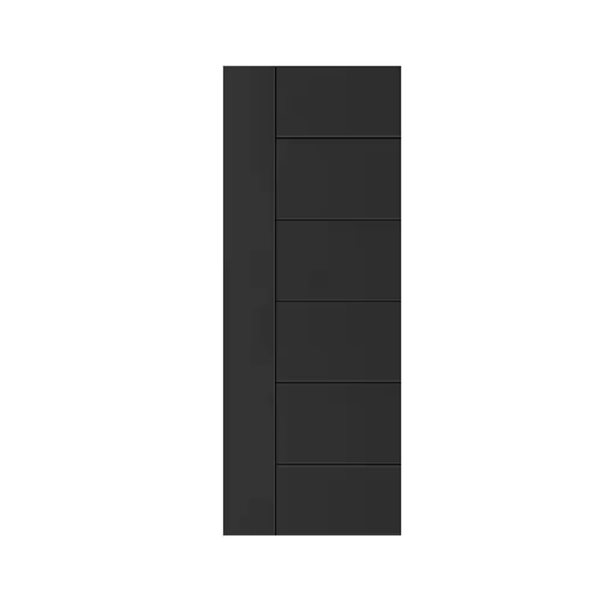 CALHOME Metropolitan Series 30 x 80-in Black Stained Composite MDF Panelled Interior Door Slab for Pocket Door