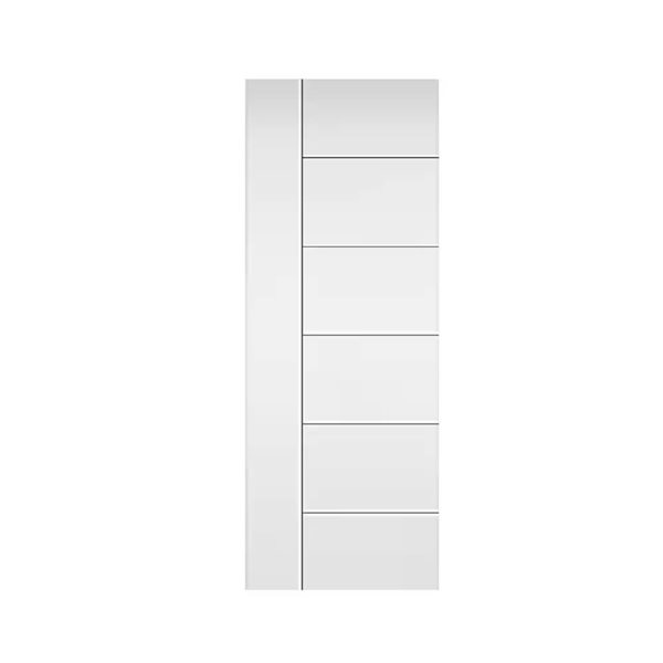 CALHOME Metropolitan Series 30 x 80-in White Stained Composite MDF Panelled Interior Door Slab for Pocket Door