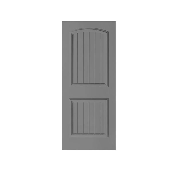 CALHOME Elegant Series 30 x 80-in Light Grey Stained Composite MDF 2 Panel Camber Top Interior Door Slab for Pocket Door