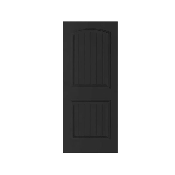 CALHOME Elegant Series 36 x 80-in Black Stained Composite MDF 2 Panel Camber Top Interior Door Slab for Pocket Door