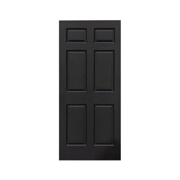 CALHOME 36 x 80-in Black Painted Finished Composite MDF 6 Panel Interior Door Slab for Pocket Door