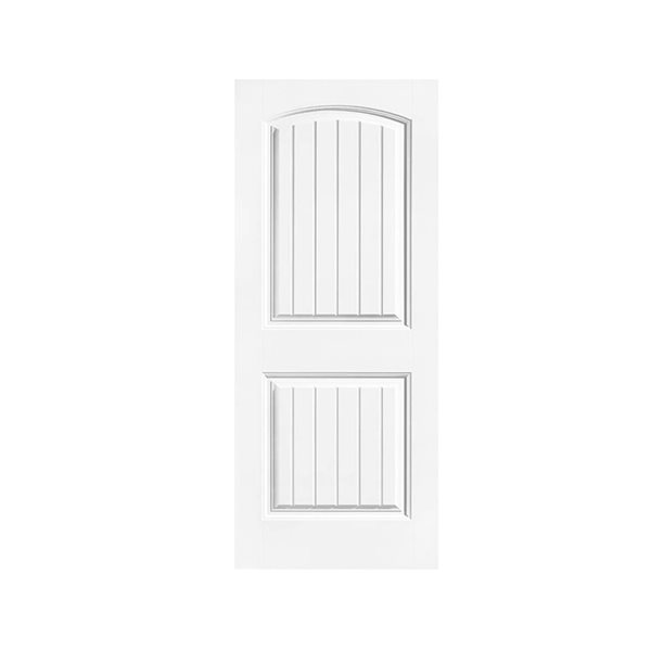 CALHOME Elegant Series 36 x 80-in White Primed Composite MDF 2 Panel Camber Top Interior Door Slab for Pocket Door