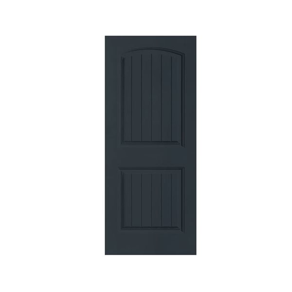 CALHOME Elegant 36 x 80-in Charcoal Grey Stained Composite MDF 2-Panel Camber Top Interior Door Slab for Pocket Door