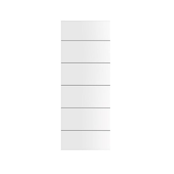 CALHOME Modern Classic Series 36 x 80-in White Primed Composite MDF Panelled Interior Door Slab for Pocket Door