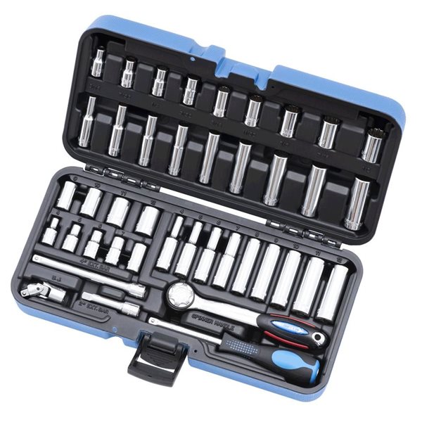 JET 42-Pc 1/4-in Drive SAE/Metric Socket Wrench Set - 12 pt.