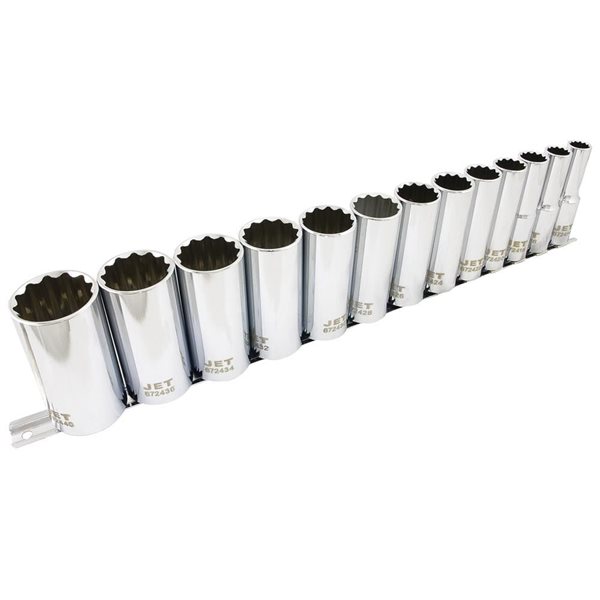 JET 13-Pc 1/2-in Drive Deep SAE Socket Set - 12 pt.