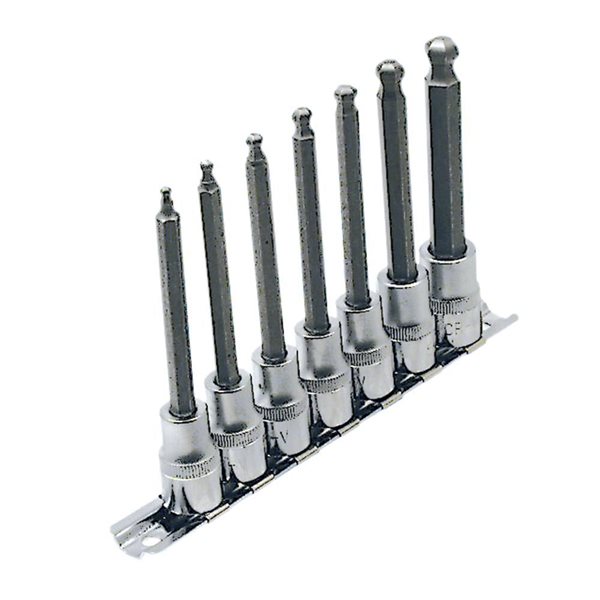 JET 7-Pc 3/8-in Drive SAE 4-in Long Ball Nose Socket Set
