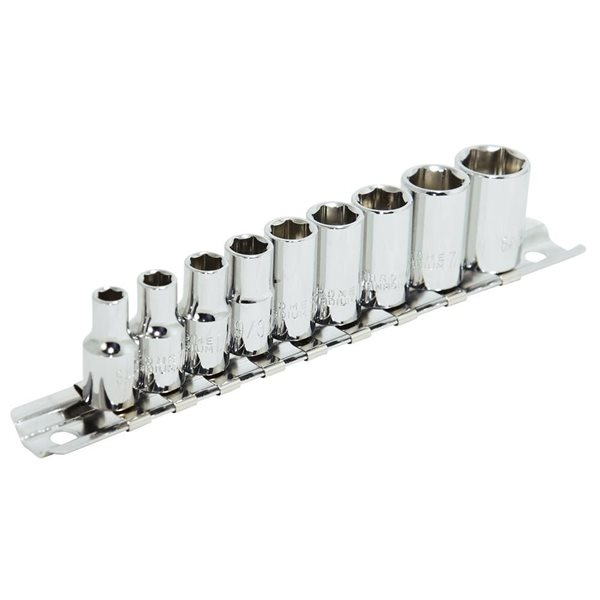 JET 9-Pc 1/4-in Drive SAE Socket Set - 6 pt.