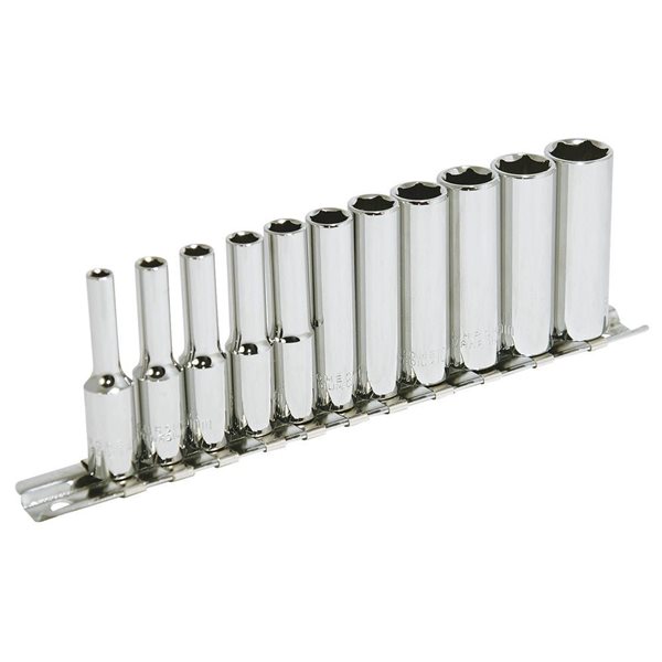 JET 11-Pc 1/4-in Drive Deep Metric Socket Set - 6 pt.