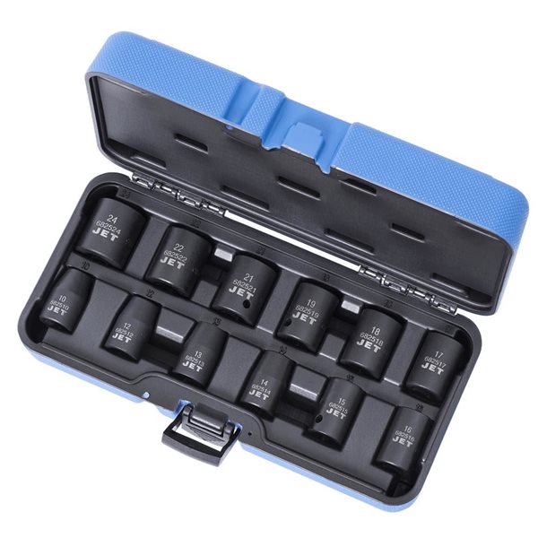 JET 12-Pc 1/2-in Drive Metric Impact Socket Set - 6 pt.