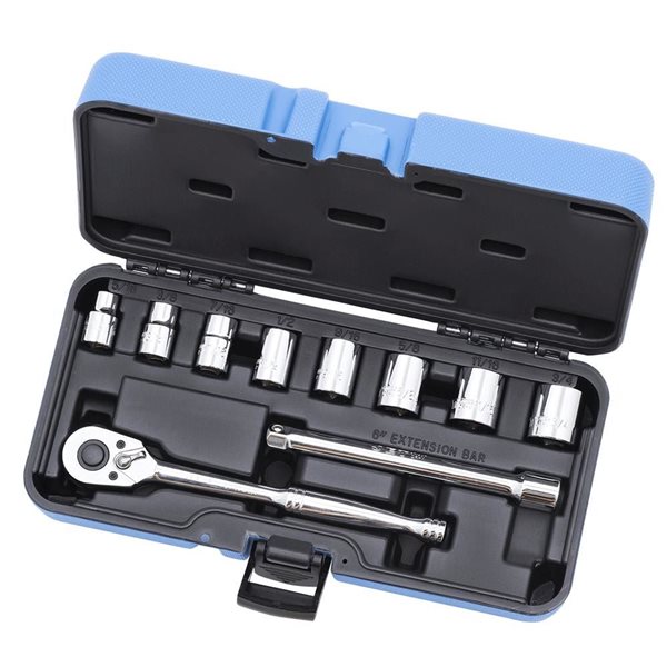 JET 11-Pc 3/8-in Drive SAE Socket Wrench Set - 6 pt.