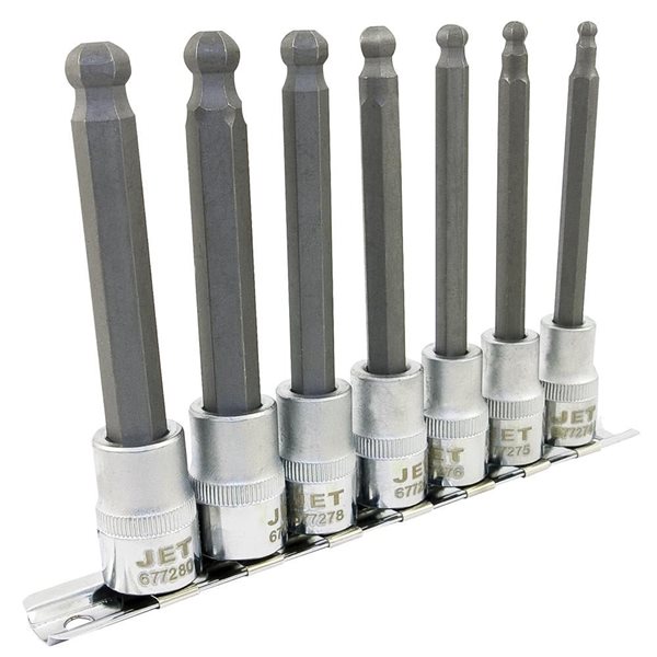JET 7-Pc 3/8-in Drive Metric 4-in Long Ball Nose Socket Set