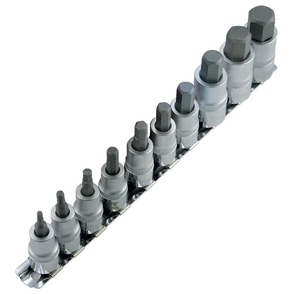 JET 10-Pc 3/8-in and 1/2-in Drive Metric Hex Bit Socket Set